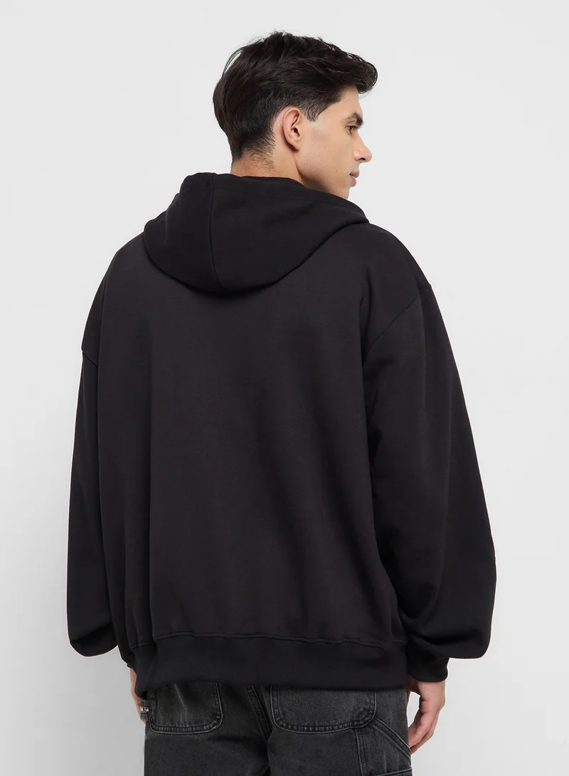 سفنتي فايف Oversized Graphic Zipped Hoodie