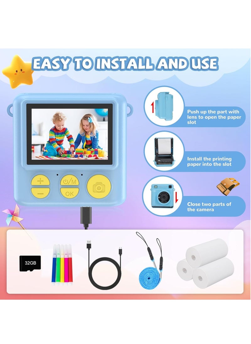 Generic Kids Camera Instant Print - HD Digital Video, 32GB SD Card, Portable Toy for Girls & Boys Age 3-12, Christmas Birthday Gifts  - Image 5