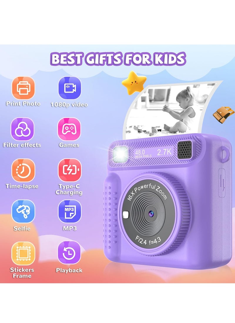 Generic Kids Camera Instant Print - HD Digital Video, 32GB SD Card, Portable Toy for Girls & Boys Age 3-12, Christmas Birthday Gifts  - Image 4