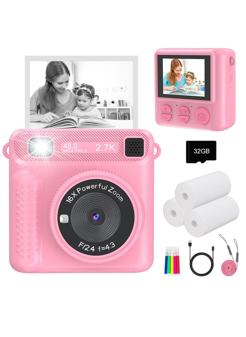 Generic Kids Camera Instant Print - HD Digital Video, 32GB SD Card, Portable Toy for Girls & Boys Age 3-12, Christmas Birthday Gifts  - Image 1