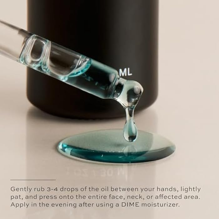 DIME Beauty Blue Facial Oil, 1 oz / 30 mL - Blemish Spot Treatment with Blue Tansy, Black Cumin Seed, Rosehip, and Grapeseed Oils - Image 4