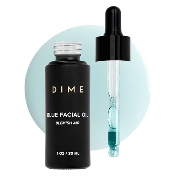 DIME Beauty Blue Facial Oil, 1 oz / 30 mL - Blemish Spot Treatment with Blue Tansy, Black Cumin Seed, Rosehip, and Grapeseed Oils - Image 1