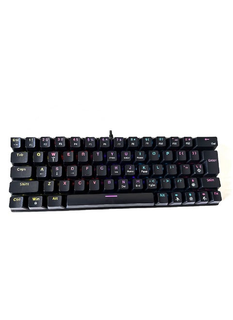 63 Keys Wired Mechanical Gaming Keyboard Rgb Backlit Ultra Compact Mini Keyboard Waterproof Mini Compact 63 Keys Keyboard For PC Mac Gamer Typist Travel Easy Black