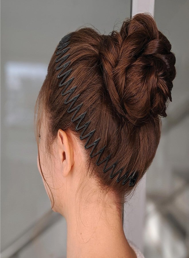 Sibba Headband With Clip 9 PCS Zig Zag 90s Hair Teeth Comb Headpiece Plastic Circular Stretchy Head Band Hairband Curly Twist Bangs Headwear Plait Hairpin Claw Tooth Hoop to Pull Strands of Back Braid - Image 5