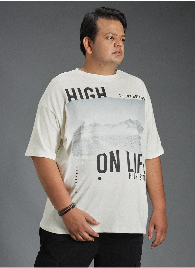 HIGH STAR Regular Fit White T-Shirt for Men