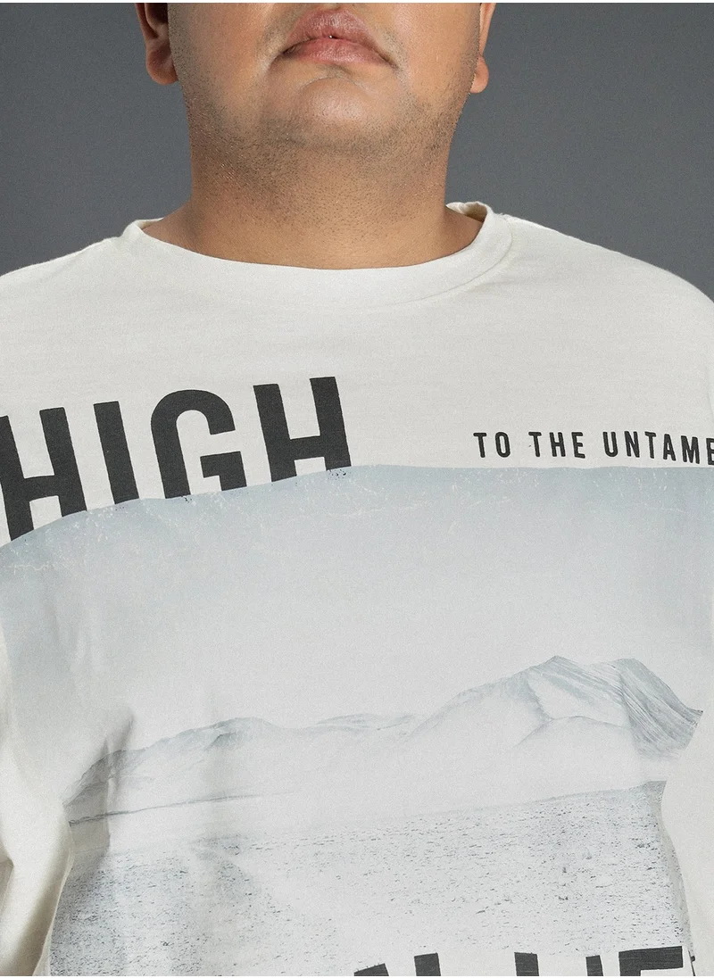 HIGH STAR Regular Fit White T-Shirt for Men