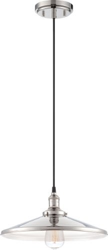 Nuvo Lighting 60/5409 Vintage Incandescent One Light Pendant Angled Polished Nickel - Image 2