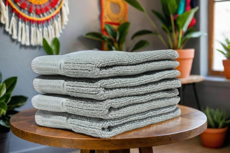 Solance Basic Cotton Hand Towel 450 GSM Ultra Soft and Super Absorbent Set of 4 Olive Green - Image 1