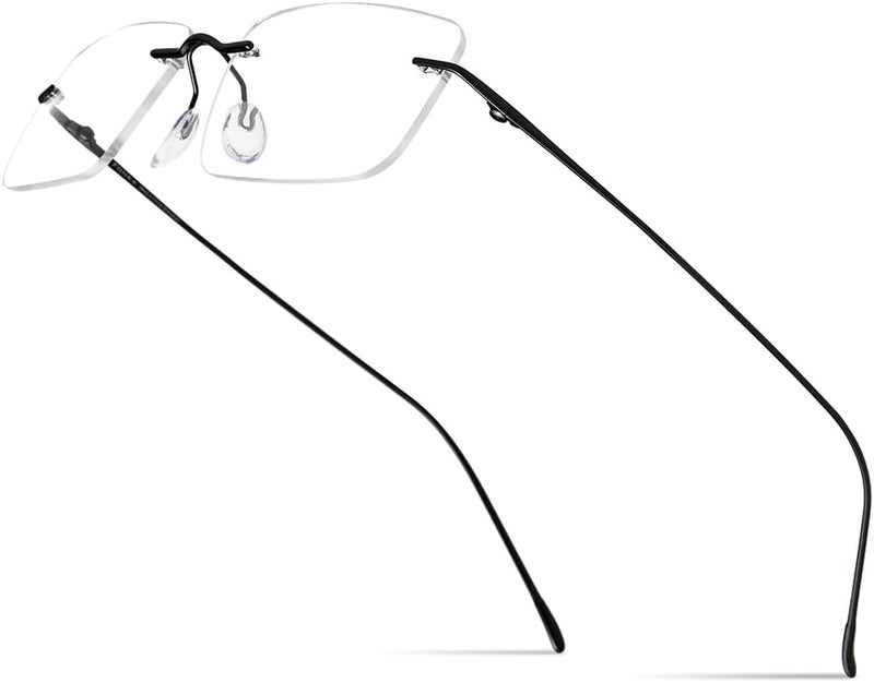 FONEX Titanium Glasses Frame,Rimless Frameless Optical Eyewear Eyeglasses for Men and Women F85634 - Image 1