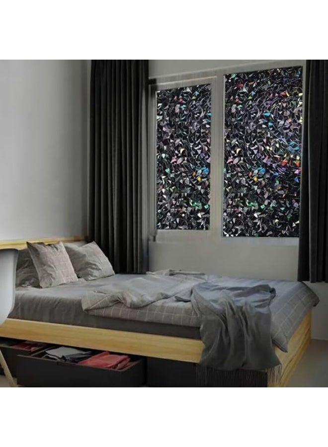 Static Cling Glass Film Plant Black Crescent Moon – Privacy Anti-Peep Window Sticker Bathroom Kitchen Home Decor - Image 2
