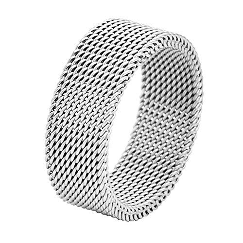 Geoffrey Beene Stainless Steel Men's Comfort Fit Mesh Ring (Silver, 10) - Image 1