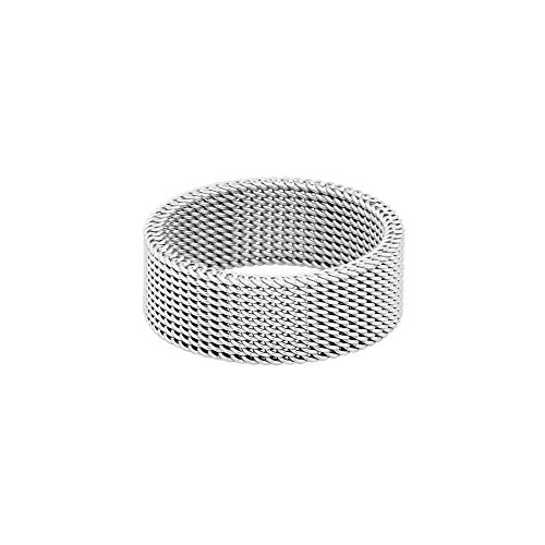 Geoffrey Beene Stainless Steel Men's Comfort Fit Mesh Ring (Silver, 10) - Image 2