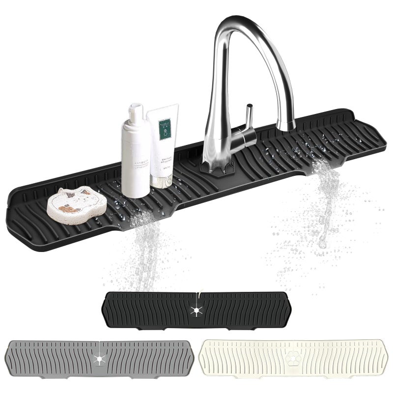 حماية حوض المطبخ Gen230 x 6 حصيرة سيليكون لحماية الحوض تناسب لأسطح الحمام والمزارع والمركبات من EBIGIC باللون الأسود