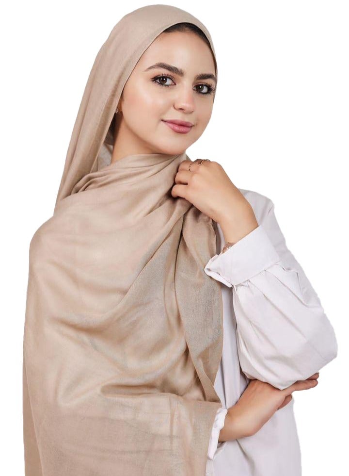 Plain Cotton Modal Veil - Cafe