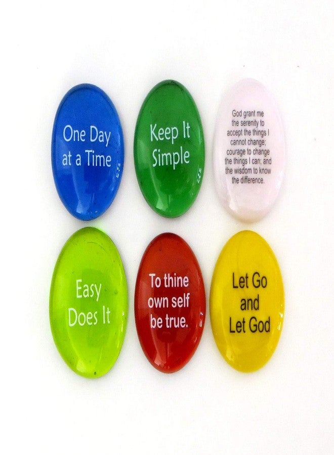Lifeforce Glass Recovery Stones, 6 Daily Reminders for Encouragement in Sobriety on Glass Stones. Perfect for 12 Step Set I. - Image 5
