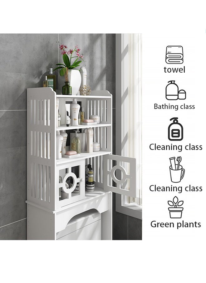 3 Shelf Towel Storage Rack Organizer Over The Toilet Bathroom Space Saver-White