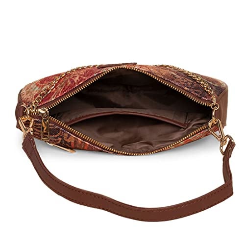 ZOUK Baguette Bag | Crossbody Bags for Women | Women's Handbags | Stylish Sling Bag for Woman | Vegan Leather Evening Bag | Travel & Office Use | Purse and Wallet | FloLov Print - Image 4