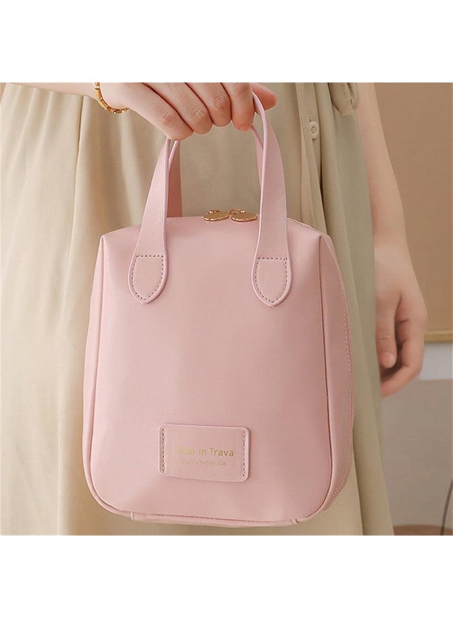 MVM Enterprise Makeup Bag Travel Large Capacity Leather Cosmetic Bags for Women Waterproof Portable Toiletry Bag Make up Organizer with Divider and Handle Birthday Gift for Women Girl (1pcs) - Image 3