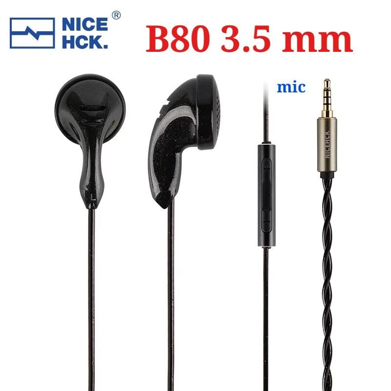 Nicehck B80 Hi-Fi Wired Earbuds, 14.8mm PU Diaphragm, HD Microphone, Music Earphones, 3.5mm, With Mic - Image 1