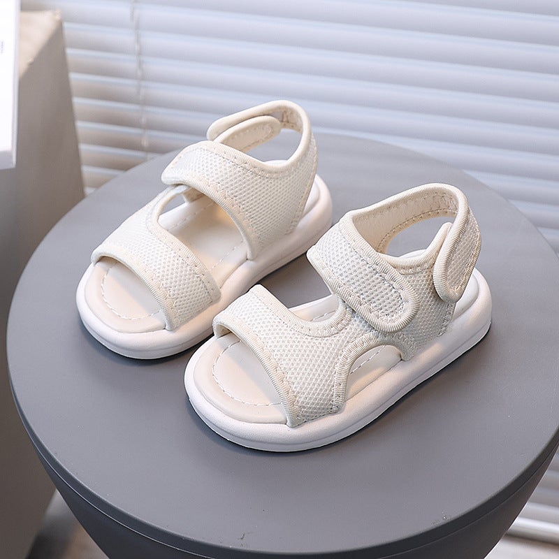2025 Summer Korean Fashion New Style Mesh Pure Color Soft Flats Comfortable Casual Versatile Baby Sandals for Boys and Girls - Image 4
