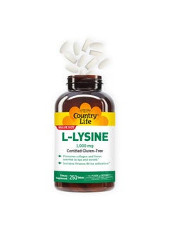 Country Life Llysine 1000Mg With B6 Supports Immune Health Promotes Collagen Renewal In Lips And Mouth 250Count Certified Gluten Free Certified Vegan  - Image 4