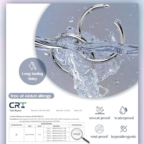 LOYALLOOK G23 Titanium Hinged Clicker Segment Nose Rings Hoop Septum Nose Lip Ring Hoop for Women Men Helix Cartilage Daith Tragus Sleeper Earrings Body Piercing Improved 16G Silver Tone - Image 3