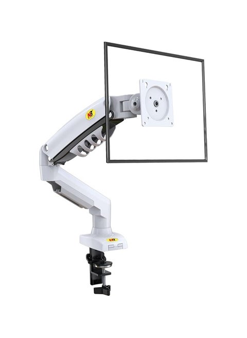 Monitor Arm Desk Mount Monitor Stand for 17" to 30" Screens With Load Capacity of up to 19.8 lbs, VESA 75x75 & 100x100, Height Adjustable, Gas Spring Articulating Monitor Arm, Swivel, Tilt & 360° Rotation, White | F80