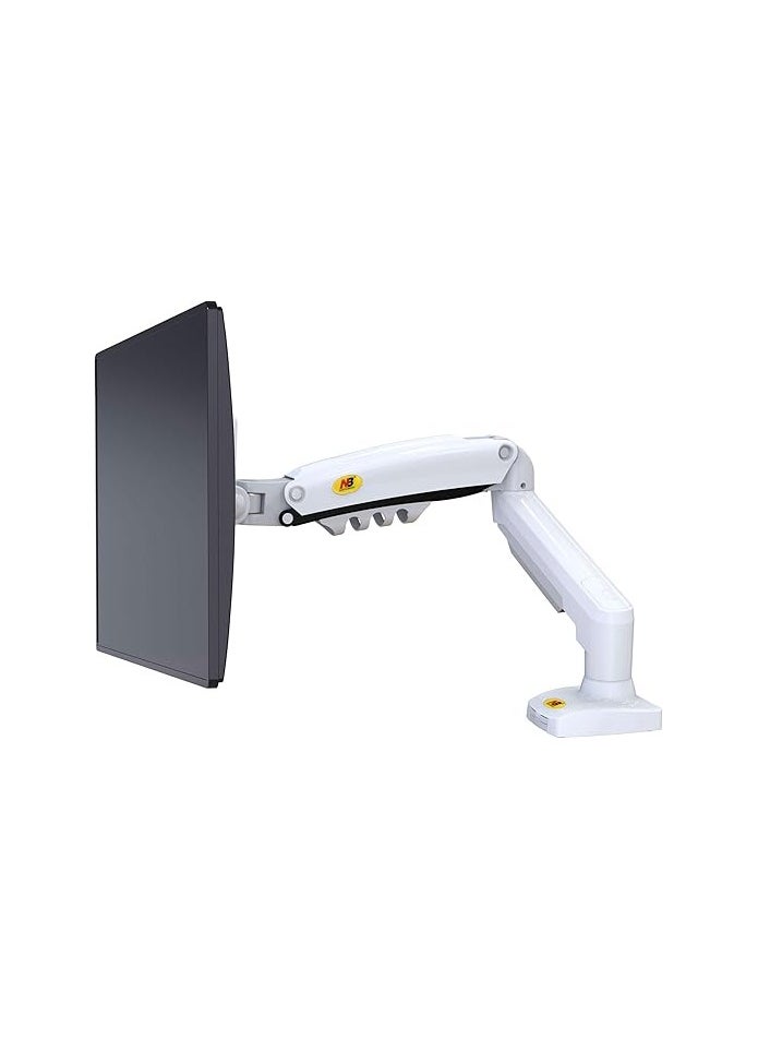 NB NORTH BAYOU - Monitor Arm Desk Mount Monitor Stand for 17" to 30" Screens With Load Capacity of up to 19.8 lbs, VESA 75x75 & 100x100, Height Adjustable, Gas Spring Articulating Monitor Arm, Swivel, Tilt & 360° Rotation, White | F80 - Image 1
