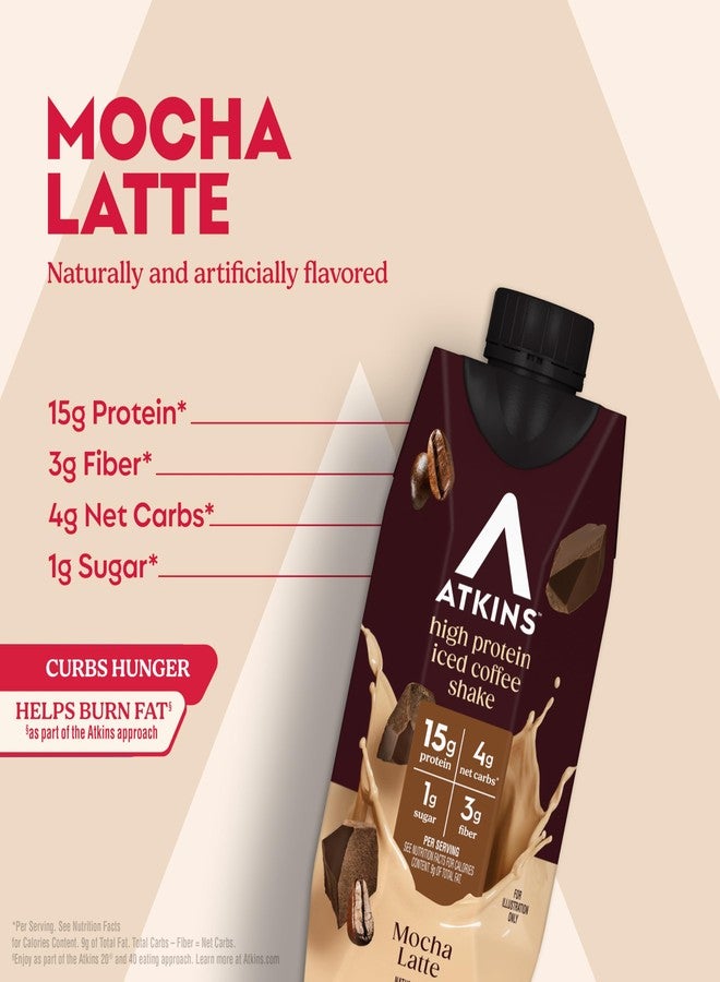 Atkins Mocha Latte Iced Coffee Flavored Protein Shake, High Protein, Low Glycemic, Low Carb and Low Sugar Shakes, Keto-Friendly, 12 Pack - Image 2
