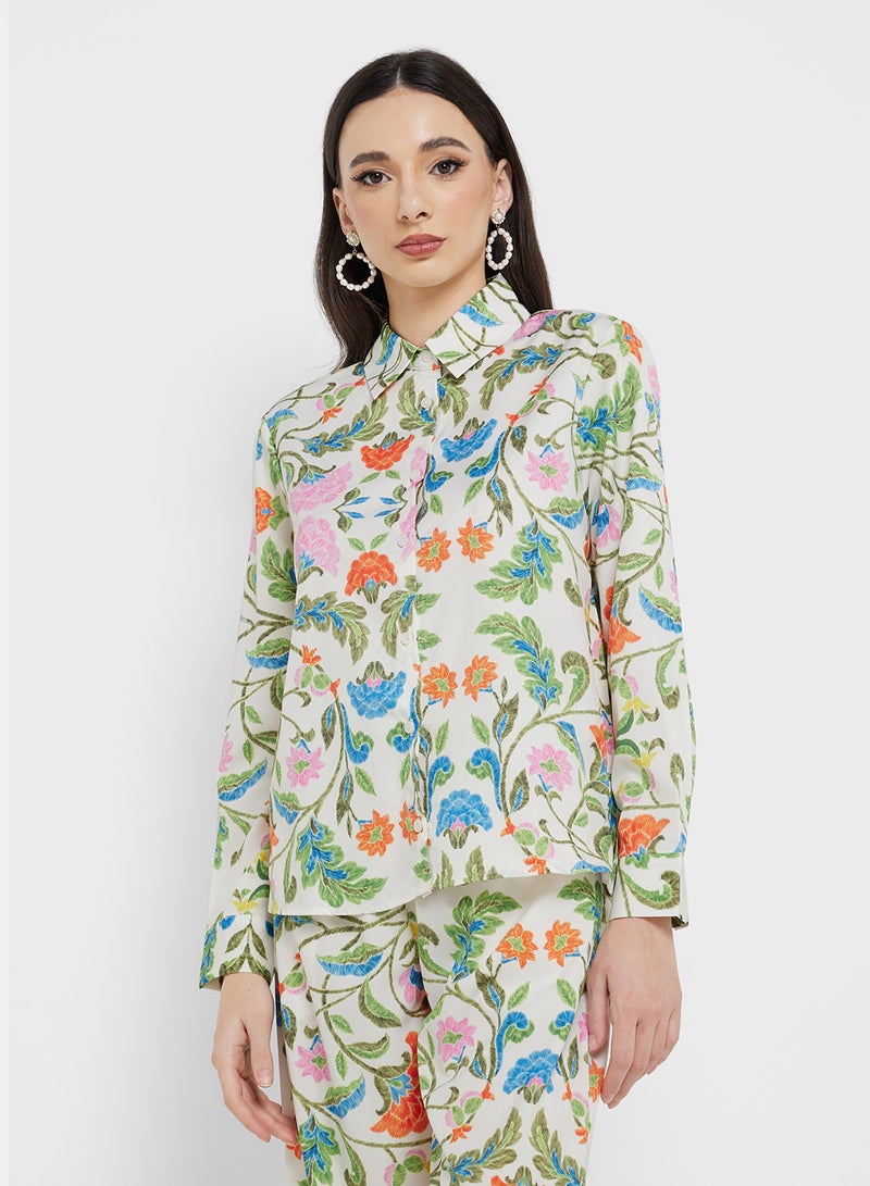ايلا طقم قميص وبنطلون بطبعة زهور - Image 3