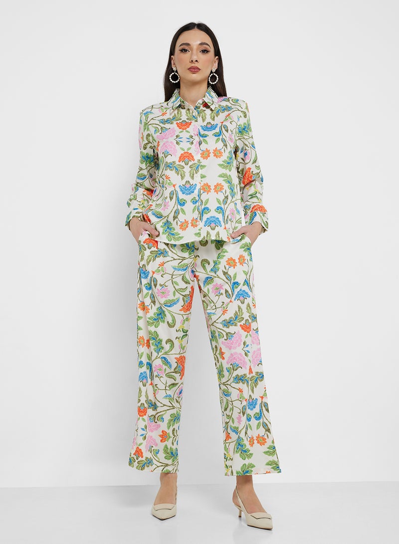 ايلا طقم قميص وبنطلون بطبعة زهور - Image 5