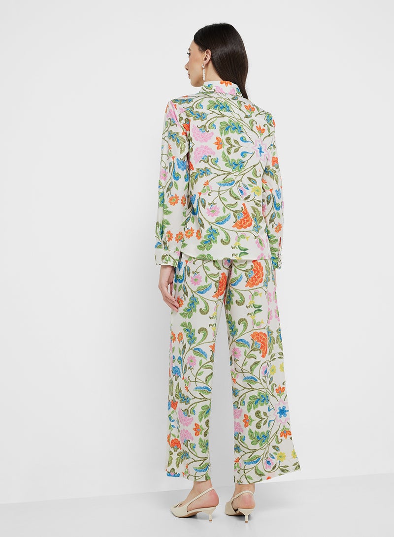 ايلا طقم قميص وبنطلون بطبعة زهور - Image 2