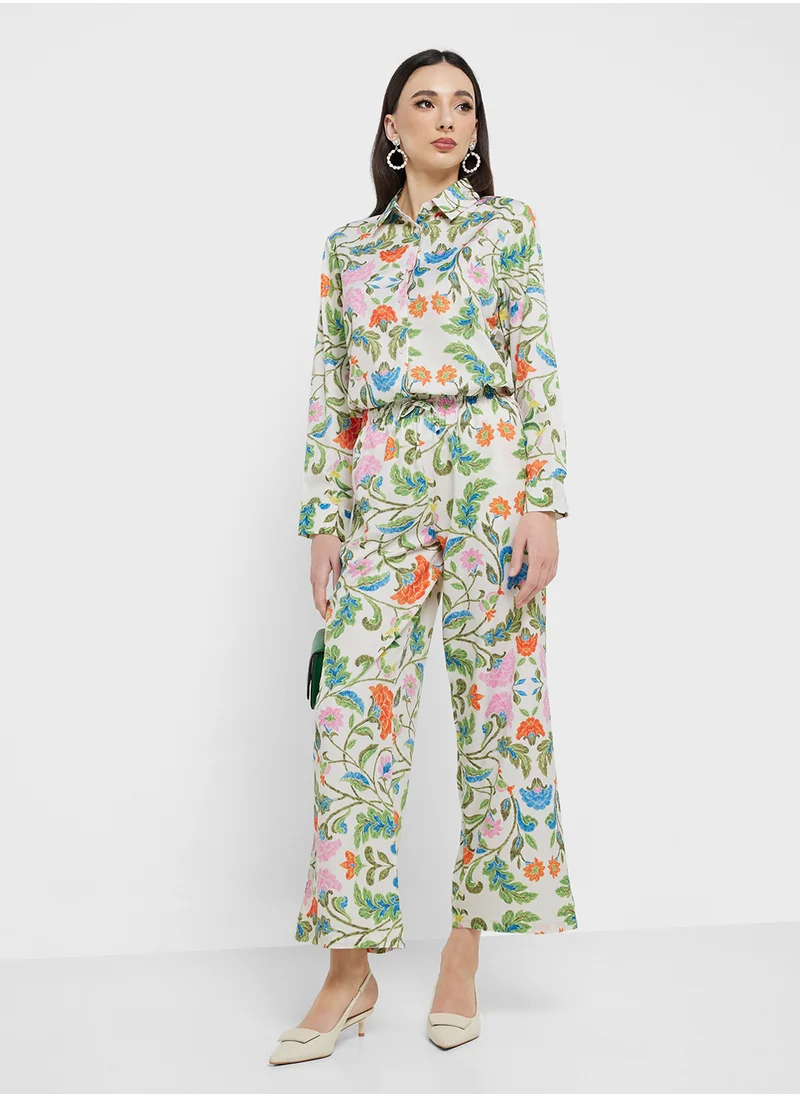 ELLA Floral Print Shirt & Pant Set