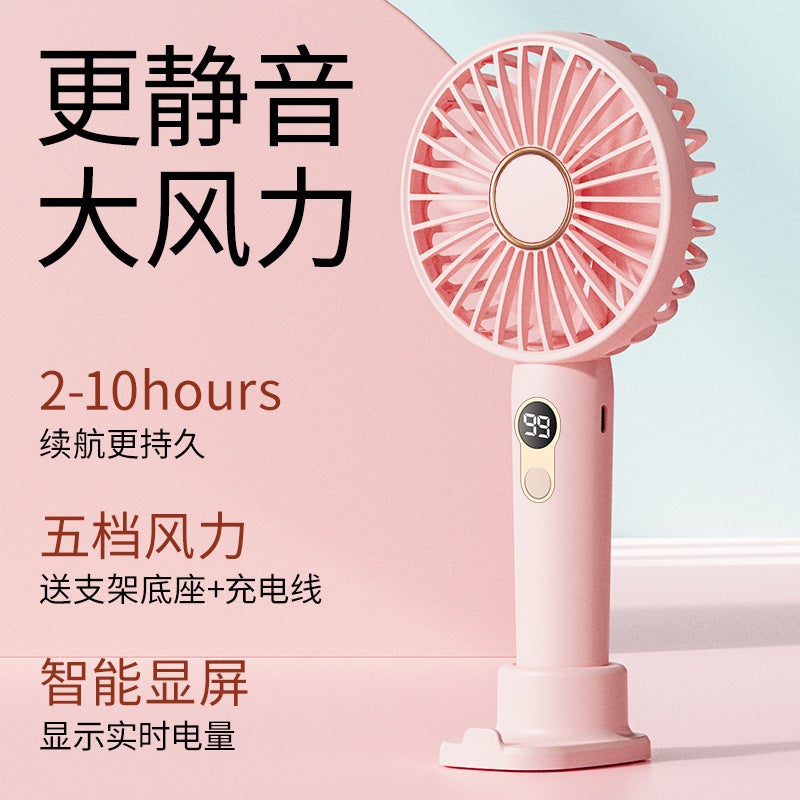 New Handheld Small Fan Charging Portable Portable Small Usb Students Hand Desktop Mini Fan - Image 2