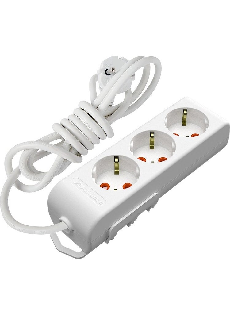 Mutlusan Ri-Tech 3-Way Grounded Group Socket With Child Protection 3 m Cable 
