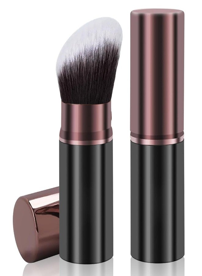 Keriloo Retractable Kabuki Makeup Brush, Face Powder Foundation Makeup Brush with Aluminum Handle for Blending Liquid, Blush, Bronzer, Cream, Sunscreen,Flawless Cosmetics - Image 1