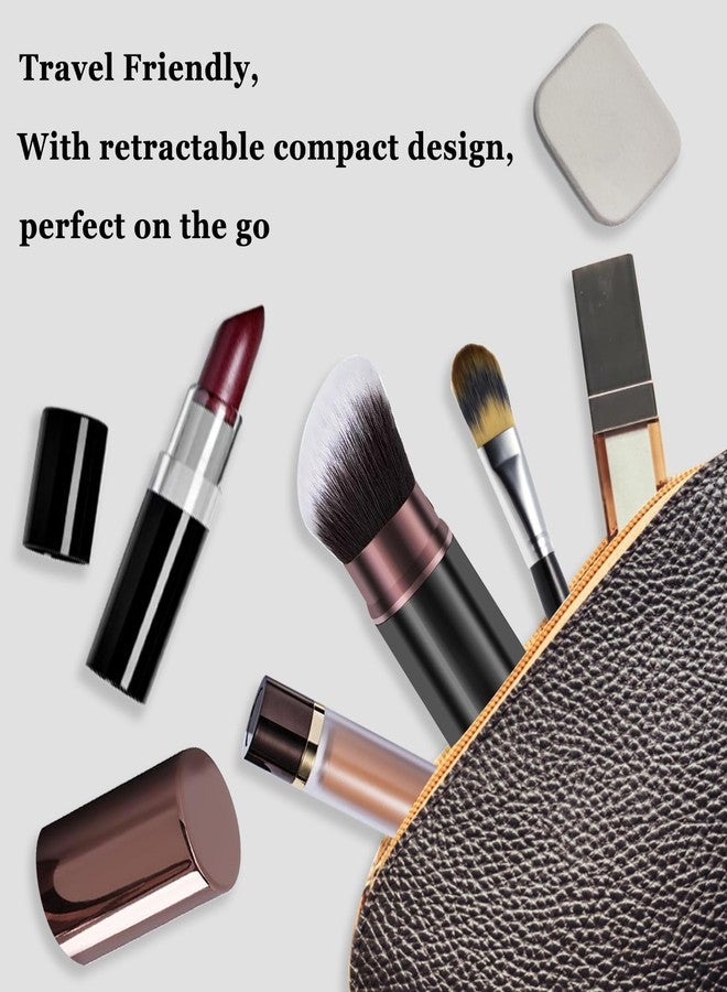 Keriloo Retractable Kabuki Makeup Brush, Face Powder Foundation Makeup Brush with Aluminum Handle for Blending Liquid, Blush, Bronzer, Cream, Sunscreen,Flawless Cosmetics - Image 4