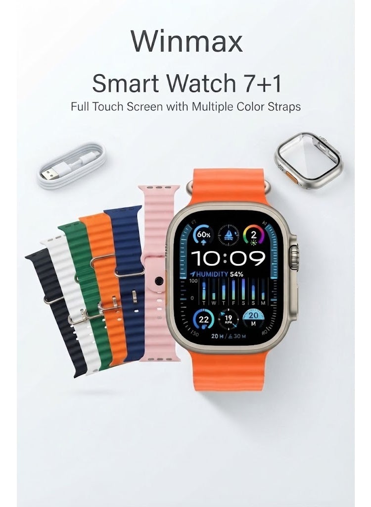 Winmax Smart Watch 7+1 full touch with replaceable multiple color straps - Image 2