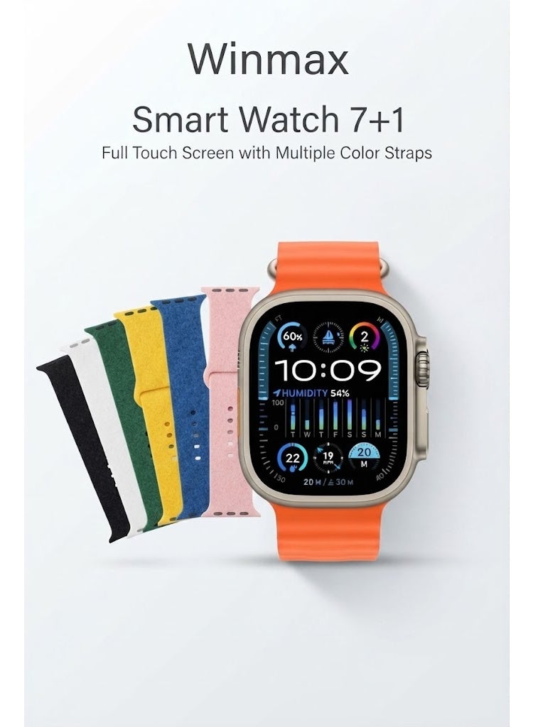 Winmax Smart Watch 7+1 full touch with replaceable multiple color straps - Image 1