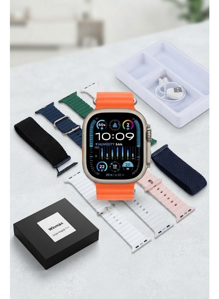 Winmax Smart Watch 7+1 full touch with replaceable multiple color straps - Image 5