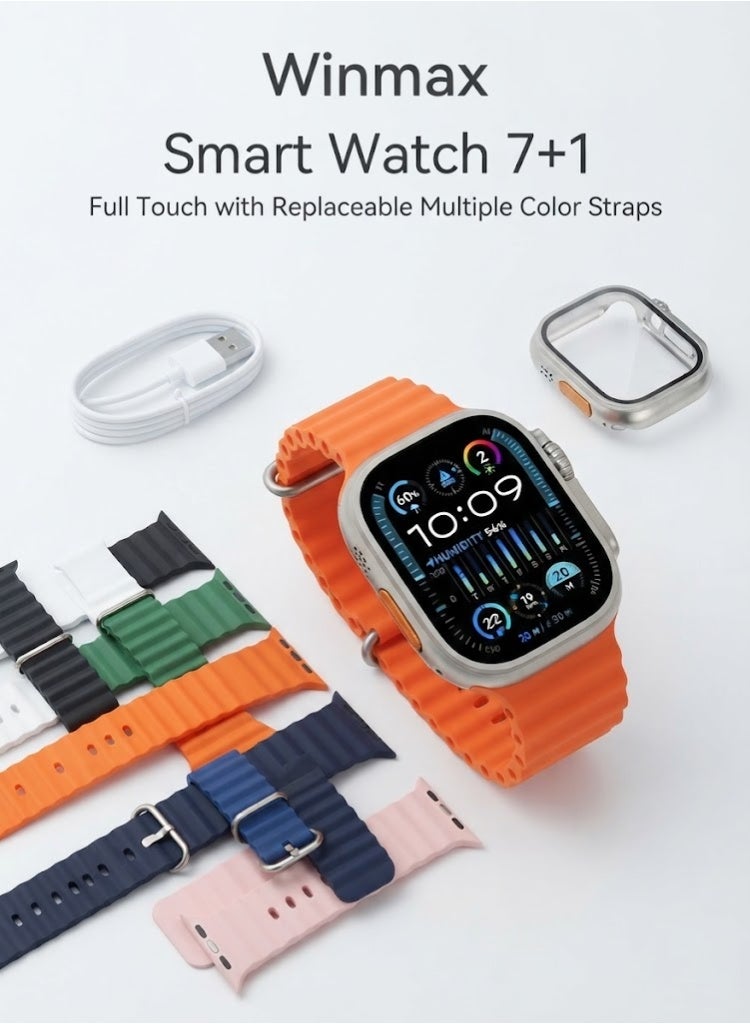 Winmax Smart Watch 7+1 full touch with replaceable multiple color straps - Image 3