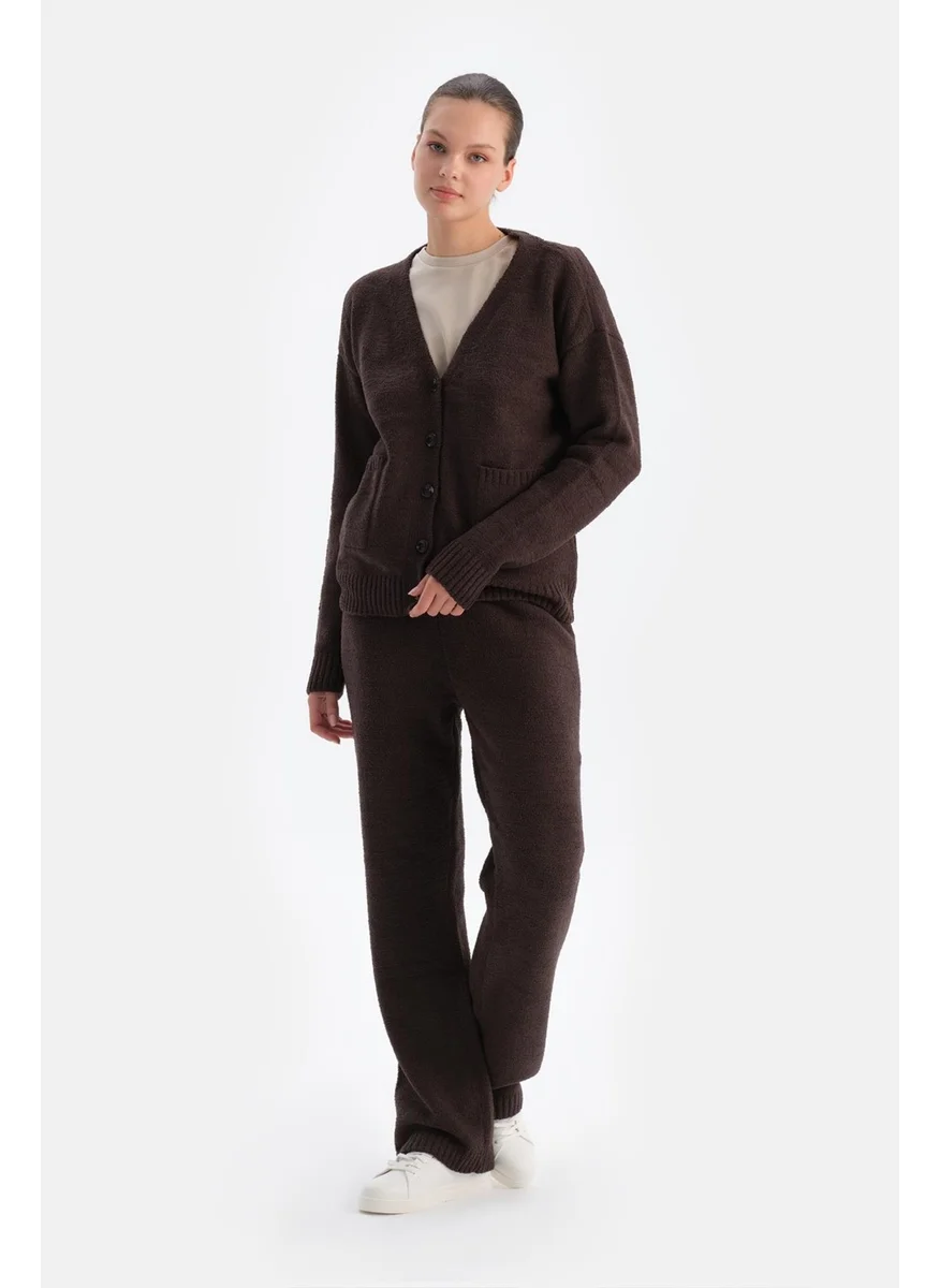 dagi Dark Brown Chenille Trousers