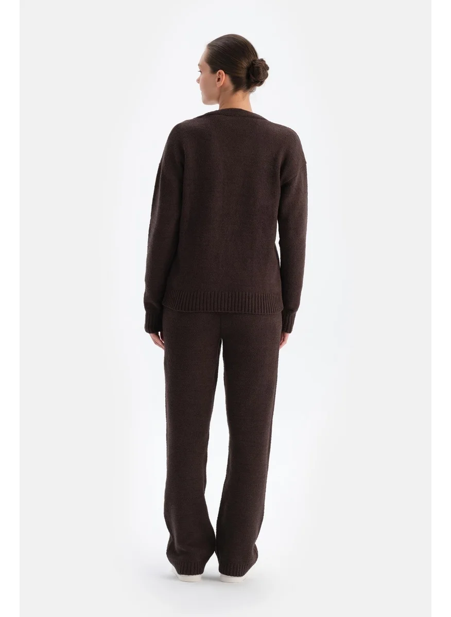 dagi Dark Brown Chenille Trousers