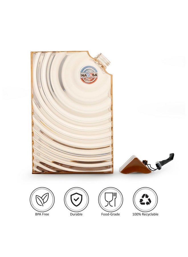 Nayasa Plastic Notebook Alpha Bottle | 580 ML | Slim Body And Notebook Style Water Bottle | Compact Size | Light Weight | Ideal Usage For School & College | 12.7 cm X 3.7 cm X 19 cm | Brown - Image 3