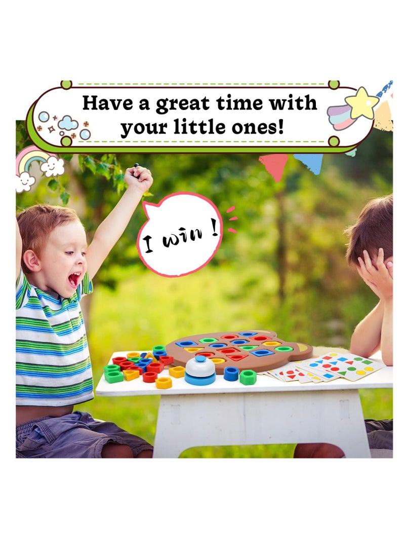 Excefore Shape Matching Game, Sensory Color Educational Toy, Geometric Shape Matching Puzzle Game, Color Learning Board Game, Montessori Toys Board Game, for Kids Boys Girls - Image 5