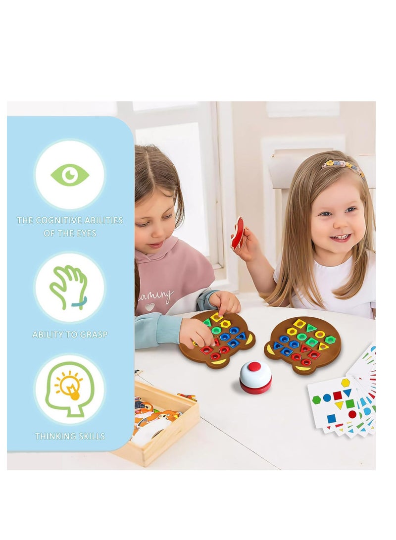 Excefore Shape Matching Game, Sensory Color Educational Toy, Geometric Shape Matching Puzzle Game, Color Learning Board Game, Montessori Toys Board Game, for Kids Boys Girls - Image 2