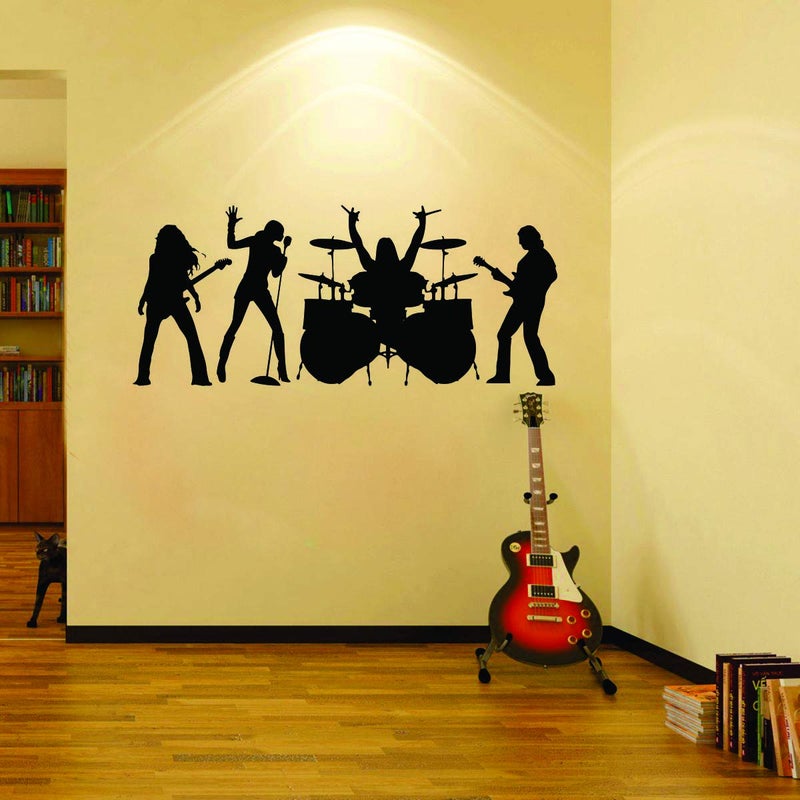Decor Villa The Rock Band Wall Sticker Decal PVC VinylSize 134 cm x 58 cm