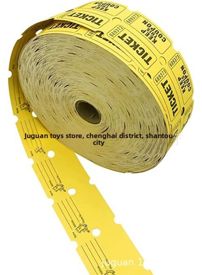 قسيمة سحب لتذكرة الألعاب، قسيمة رسم للأنشطة، مادة ورقية مزدوجة اللمعان، تذكرة تطوير الاهتمام الترفيهي، اللون: أصفر - Image 1