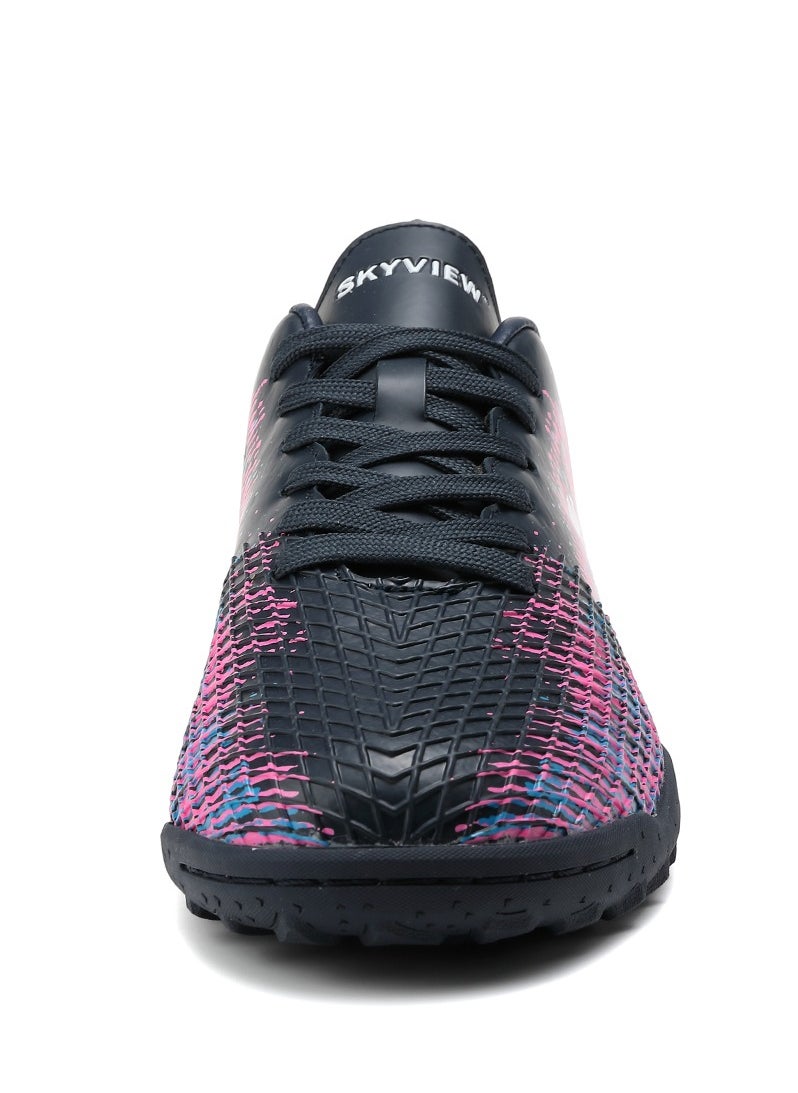 Sky View SKY VIEW Boys And Girls Soccer Cleats Turf Soccer Shoes For Kids Indoor Outdoor Children Unisex Football Boots IC or IN Flat Wide Training Sneaker Black Pink  - Image 2