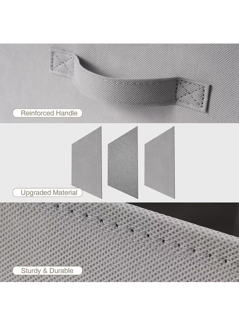 تابيت منظم مكعبات تخزين النسيج القابلة للطي 4PCS مع مقبض واحد ، صناديق تخزين متعددة الأغراض للملابس والألعاب وتخزين الكتب (رمادي داكن) - Image 5